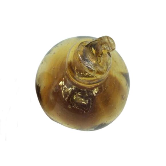Vintage Amber ART Glass Fruit, Art Glass Pear - Picture 8 of 9